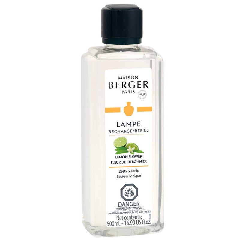 Maison Berger Lemon Flower | Lampe Berger Fragrance Refill by Maison Berger | for Home Fragrance Oil Diffuser | Purifying and perfuming Your Home | 16.9 Fluid Ounces - 500 milliliters | Made in France - Image 1